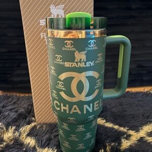 Stanley Green Tumbler with Chanel Design
